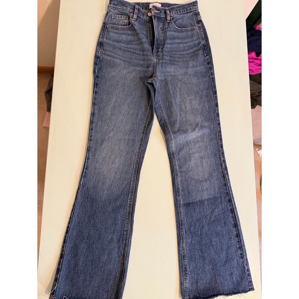 PacSun Stretch High Rise Bootcut Jeans Size 27 Medium Wash Raw Hem Y2K